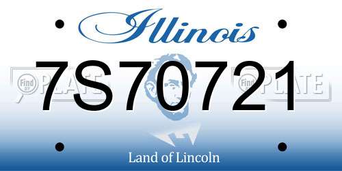 7S70721 Illinois License Plate