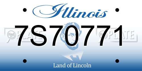 7S70771 Illinois License Plate