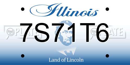 7S71T6 Illinois License Plate