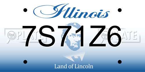 7S71Z6 Illinois License Plate