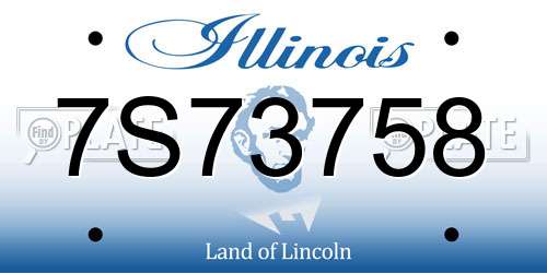 7S73758 Illinois License Plate