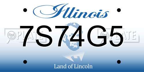 7S74G5 Illinois License Plate
