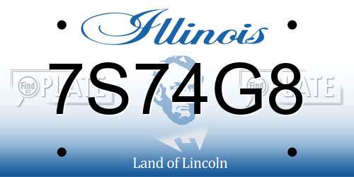 7S74G8 Illinois License Plate