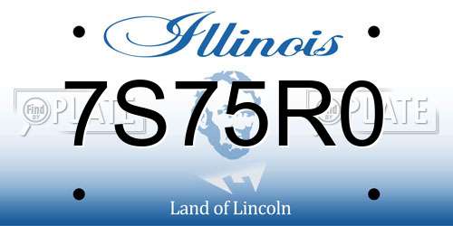 7S75R0 Illinois License Plate