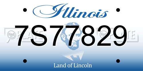 7S77829 Illinois License Plate