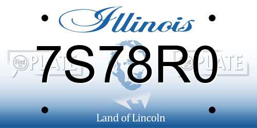 7S78R0 Illinois License Plate