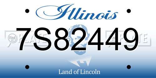 7S82449 Illinois License Plate