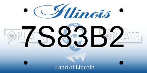 7S83B2 Illinois License Plate