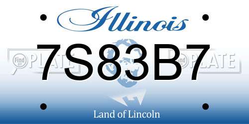 7S83B7 Illinois License Plate