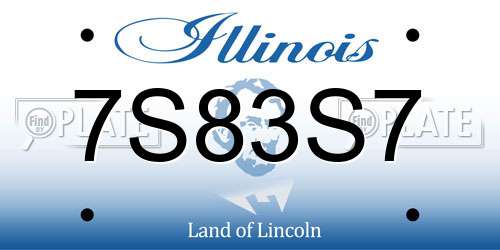 7S83S7 Illinois License Plate