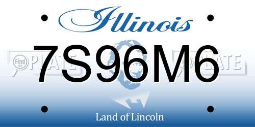 7S96M6 Illinois License Plate