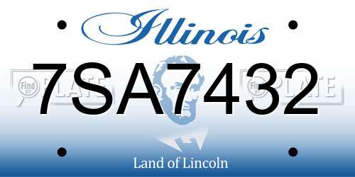 7SA7432 Illinois License Plate