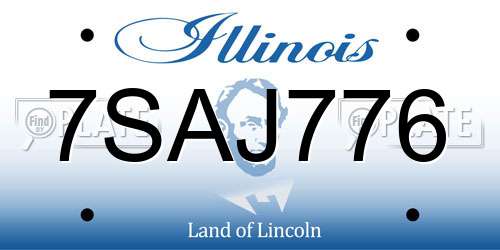 7SAJ776 Illinois License Plate