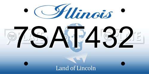 7SAT432 Illinois License Plate
