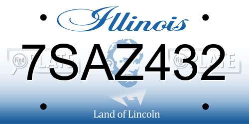 7SAZ432 Illinois License Plate