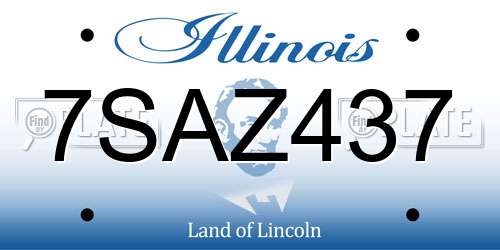 7SAZ437 Illinois License Plate