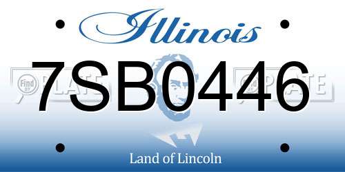 7SB0446 Illinois License Plate