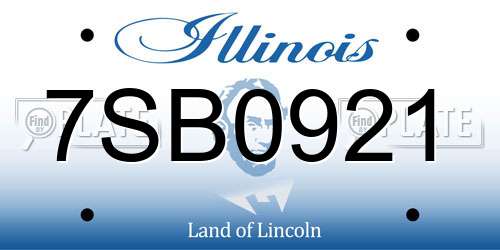 7SB0921 Illinois License Plate
