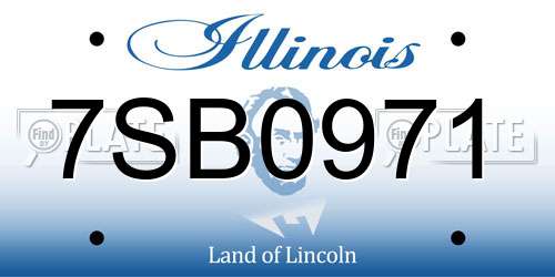 7SB0971 Illinois License Plate