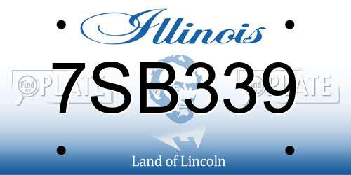 7SB339 Illinois License Plate