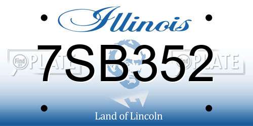 7SB352 Illinois License Plate