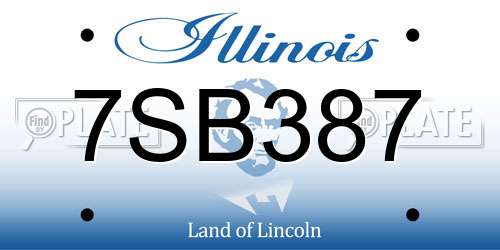 7SB387 Illinois License Plate