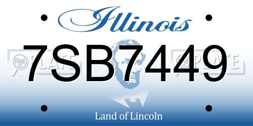 7SB7449 Illinois License Plate