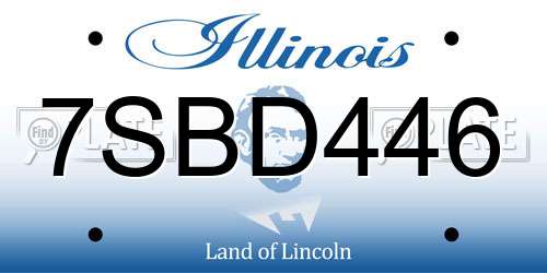 7SBD446 Illinois License Plate