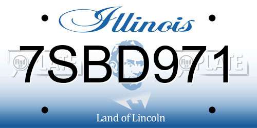 7SBD971 Illinois License Plate