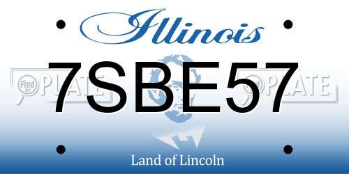 7SBE57 Illinois License Plate