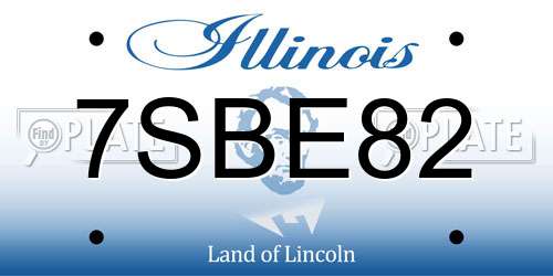 7SBE82 Illinois License Plate