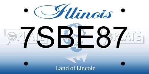 7SBE87 Illinois License Plate