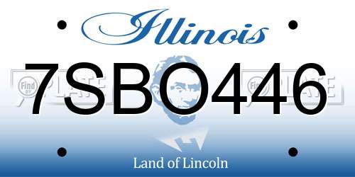 7SBO446 Illinois License Plate