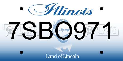 7SBO971 Illinois License Plate