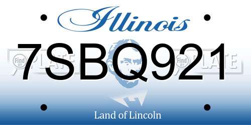 7SBQ921 Illinois License Plate