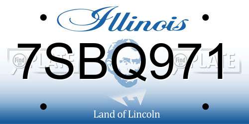 7SBQ971 Illinois License Plate