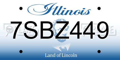 7SBZ449 Illinois License Plate