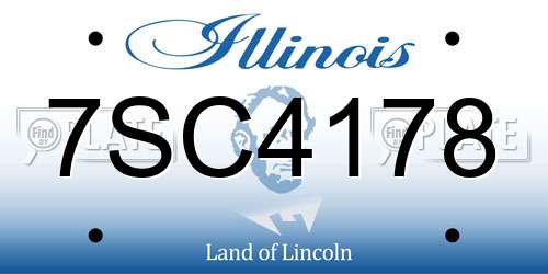 7SC4178 Illinois License Plate