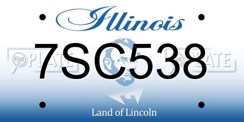 7SC538 Illinois License Plate
