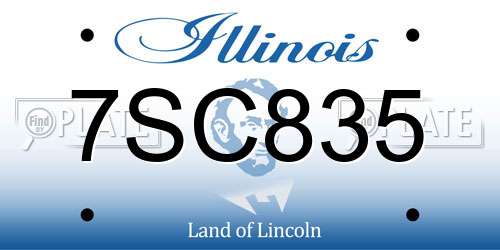 7SC835 Illinois License Plate