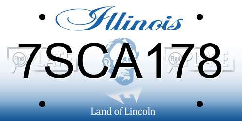 7SCA178 Illinois License Plate