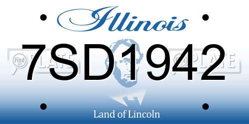 7SD1942 Illinois License Plate
