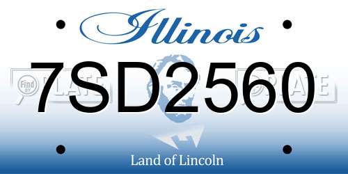 7SD2560 Illinois License Plate