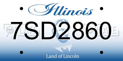 7SD2860 Illinois License Plate