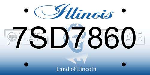 7SD7860 Illinois License Plate