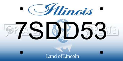 7SDD53 Illinois License Plate