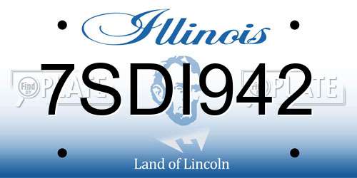 7SDI942 Illinois License Plate
