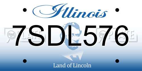 7SDL576 Illinois License Plate