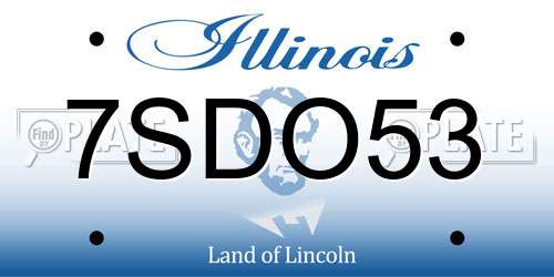7SDO53 Illinois License Plate