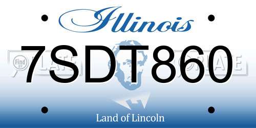 7SDT860 Illinois License Plate